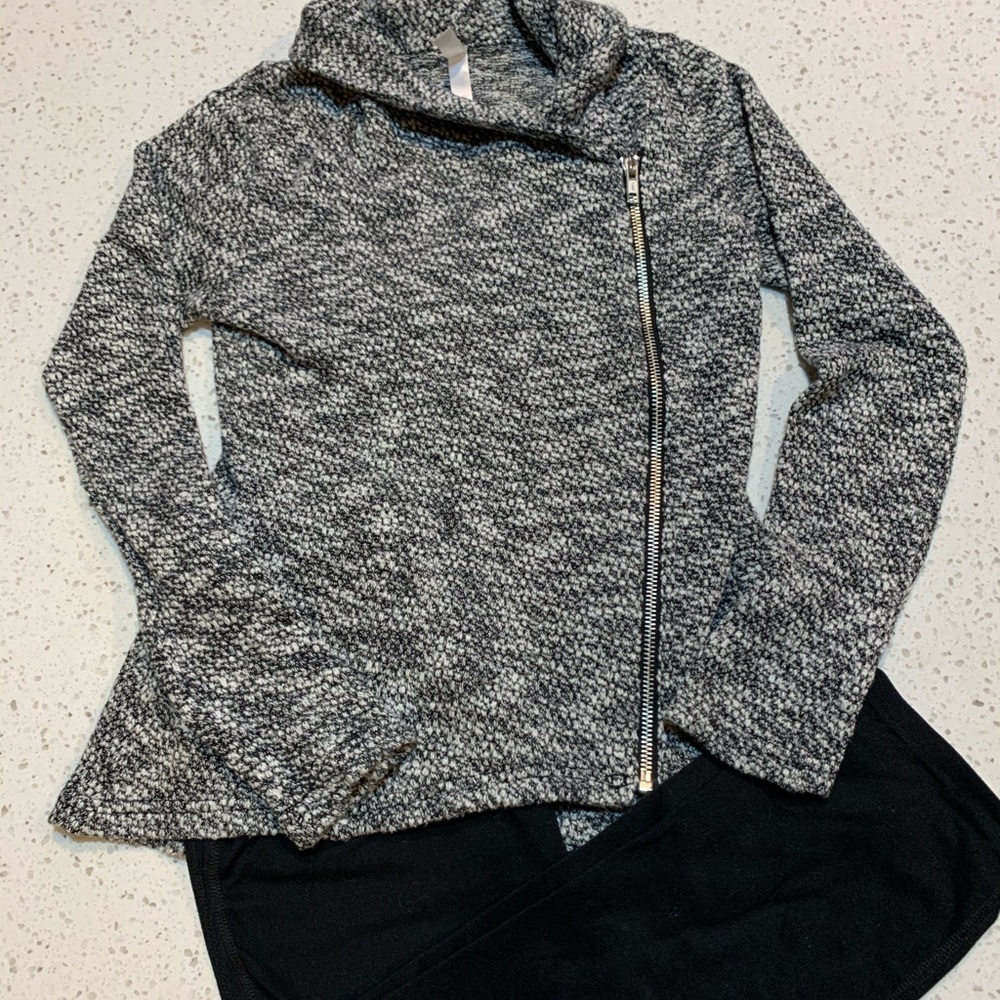 Zipped Sweater with Biker Fit Youth Lg